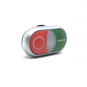 PULSADOR DOBLE ROJO VERDE M22